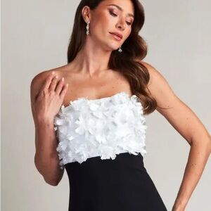 Tadashi Shoji Strapless Black and White Dress